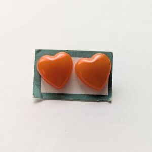 Orange Heart Earrings